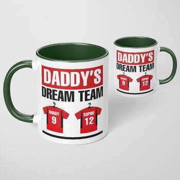 Daddys Dream Team Football Mug Dad Gift Fathers Day, 8 of 10