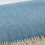 Chunky Cornish Blue Wool Blanket, thumbnail 2 of 3