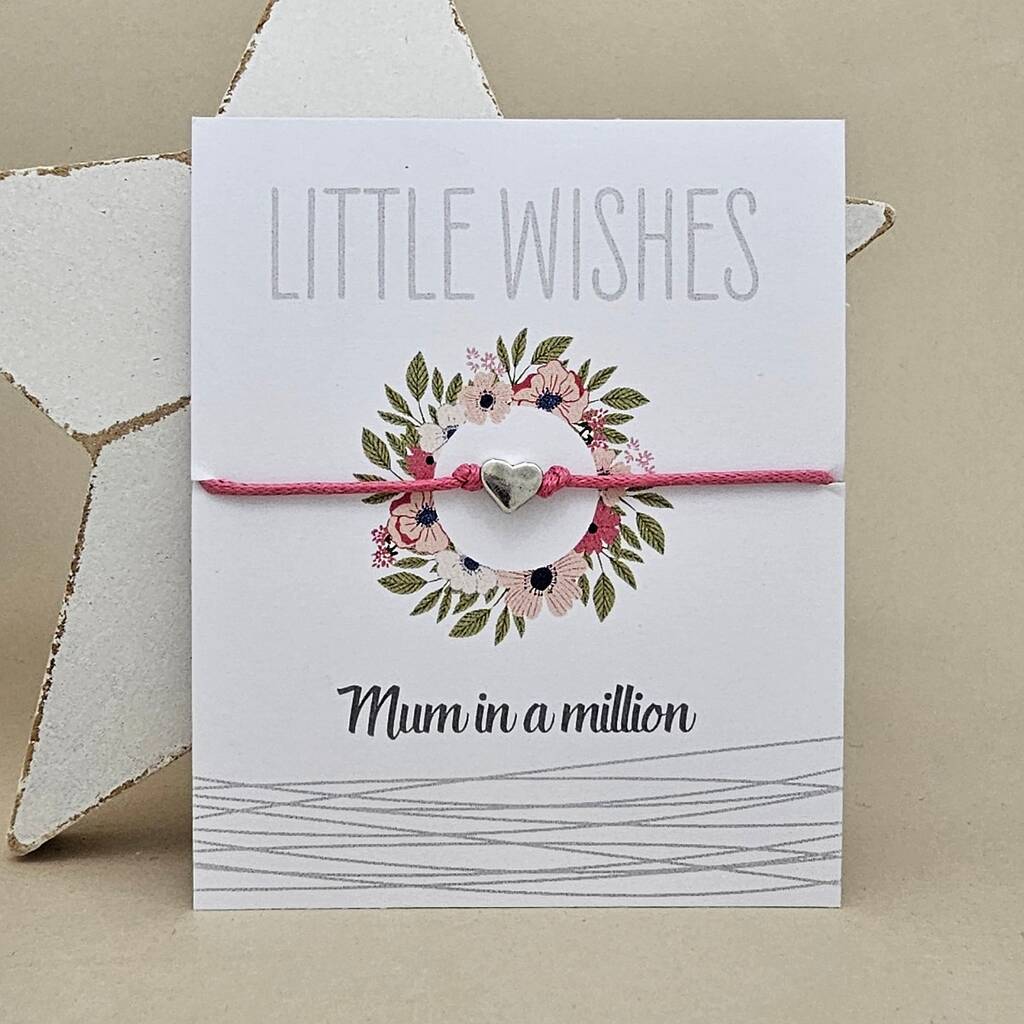 'Mum In A Million' Wish Bracelet, 1 of 3