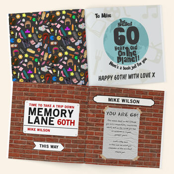 Personalised 60 Th Birthday Book 'Memory Lane', 7 of 12