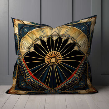 Deco Elegance In Red Design Two Art Deco Cushions, 5 of 7