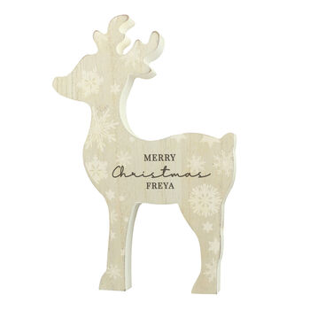 Personalised Snowflake Reindeer Ornament, 4 of 8