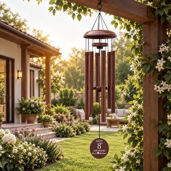 Personalised 8th Bronze Anniversary Wind Chime Gift, 7 of 11