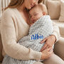 Personalised Grey Unisex Embossed Baby Blanket, thumbnail 1 of 12