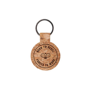 Round Cork Keyring 'Born To Padel' | Padel | Racket Sport | Keyring | Novelty, 2 of 2