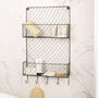Bathroom Wall Mounted Storage Rack With Hooks, thumbnail 1 of 5