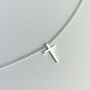 Sterling Silver Tiny Cross Pendant Necklace, thumbnail 4 of 7