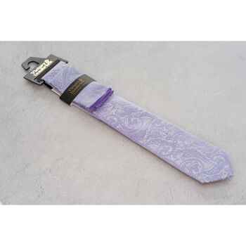 Lavender Wedding Tie Set And Socks Groomsmen Gift, 3 of 11