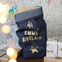 Personalised Denim And Gold Christmas Sack, thumbnail 1 of 3