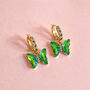 Butterfly Drop Hoop Earrings, thumbnail 2 of 6
