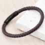 Personalised Men's Woven Brown Leather Bracelet, thumbnail 1 of 9