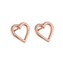 Open Mini Heart Stud Earrings, thumbnail 10 of 12