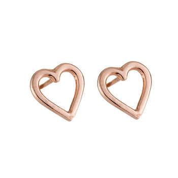 Open Mini Heart Stud Earrings, 10 of 12