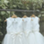 Sparkly Ankle Length Flower Girl Dress With Large Bow – Tulle Party And Wedding Dress UK, thumbnail 3 of 6