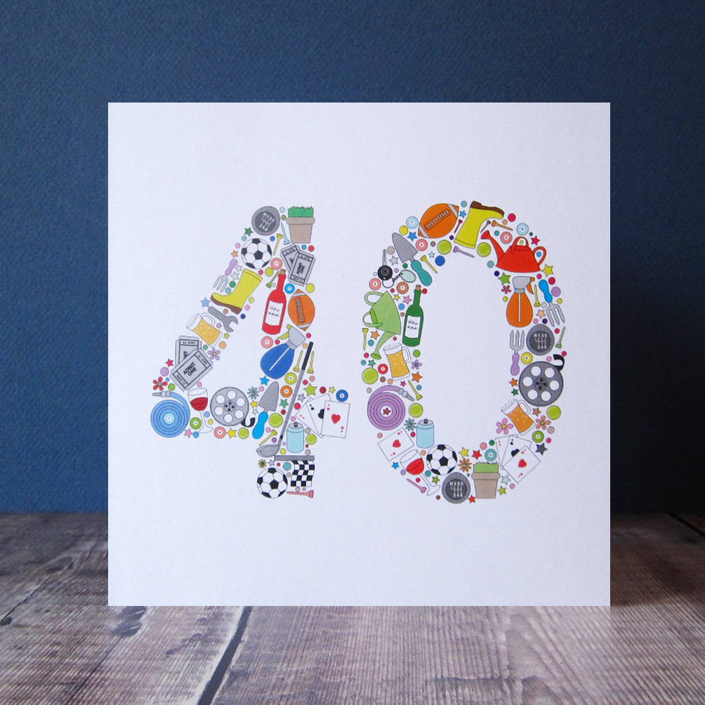 'mens things' 40th birthday card by mrs l cards