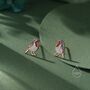 Sterling Silver Enamel Robin Bird Stud Earrings In Sterling Silver, thumbnail 2 of 12
