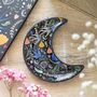 Midnight Bloom Crescent Moon Trinket Dish, thumbnail 1 of 2