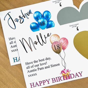 Personalised Birthday Scratch Gift Card, 3 of 6