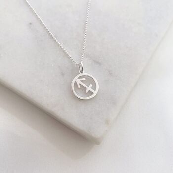 Sterling Silver Zodiac Charm Necklace – Sagittarius, 3 of 6