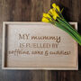 Personalised 'Fuelled By' Wooden Tray, thumbnail 1 of 2