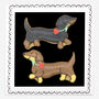 Biscuiteers Hand Iced Sausage Dogs In Love Letterbox Biscuits, thumbnail 3 of 3