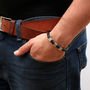 Men's Leather Secret Message Cube Bracelet, thumbnail 2 of 4
