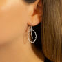 Sterling Silver Delicate Dangly Wire Oval Earrings, thumbnail 3 of 4