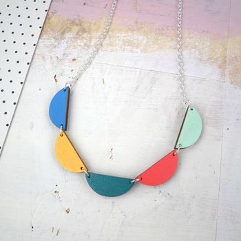 Wooden Bunting Necklace Eco Gift, 6 of 8