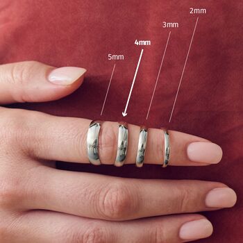 Classic 9ct White Gold D Shape Wedding Band Ring 4mm, 5 of 5