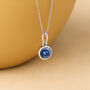 Personalised Sterling Silver September Sapphire Birthstone Necklace, thumbnail 1 of 11