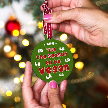 Personalised Vegan Christmas Bauble, 2 of 3