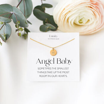 Personalised Angel Baby Necklace, Miscarriage Gift, 5 of 8