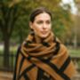 Brown And Black Geometric Shapes Scarf, thumbnail 3 of 5