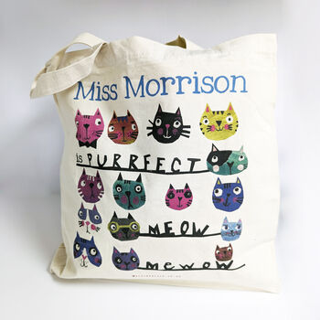 Personalised Purrfect Teacher Bag, 9 of 9