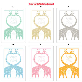 Giraffes: Personalised Wedding Print, 5 of 5