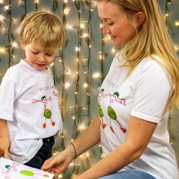 Christmas T Shirt Set With A Child's Drawing, 6 of 6