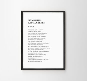 I Carry Your Heart With Me Personalised Poem Print, 8 of 11