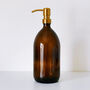 Refillable Amber Bottle With Brass Gold Metal Pump, thumbnail 6 of 6