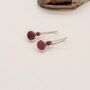 Red Ruby Sterling Silver Drop Earrings, thumbnail 6 of 6