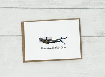 Personalised Scuba Diver Card, 2 of 5