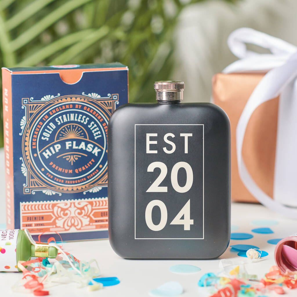 Personalised 18th Birthday Year Hip Flask, 1 of 10