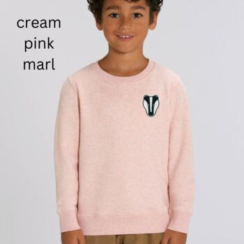 Childrens Organic Cotton Badger Sweatshirt, 6 of 12