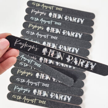 10 Personalised Hen Party Nail Files, 2 of 5