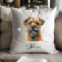 Personalised Border Terrier Hearts Cushion Cover Gift, thumbnail 1 of 2