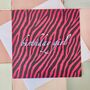 Hot Pink Zebra Birthday Girl Greetings Card, thumbnail 1 of 4