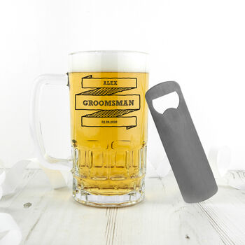Personalised Comic Style Beer Glass Tankard, 3 of 5