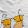 Orange Nose Bridge Angular Rectangle Aviator Sunglasses, thumbnail 2 of 8