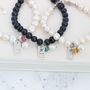 Personalised Pearl, Tag Charm And Birthstone Bracelet, thumbnail 4 of 11