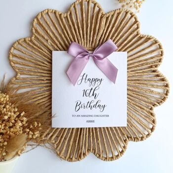 16th Birthday Luxury Bow Card For Her Or Him, Choice Of Colours Handmade Bow, 2 of 4
