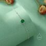 Sterling Silver Genuine Green Onyx Bracelet, thumbnail 5 of 12
